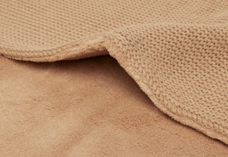 Jollein Crib Blanket Jersey 100x150cm | Basic Knit Biscuit/Fleece