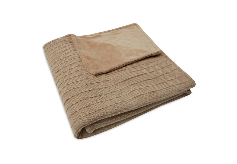 Jollein Crib blanket 100x150cm | Velvet Pure Knit Biscuit