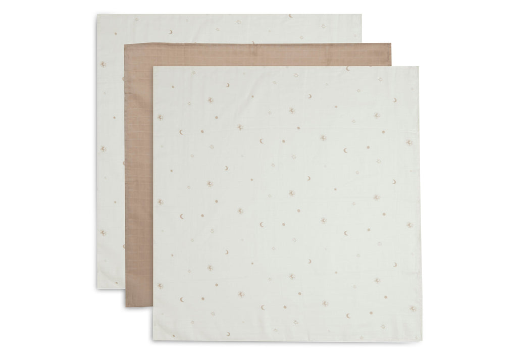 Jollein Hydrophilic Multi Cloth Small 70x70cm 3-Pack | Stargaze Biscuit