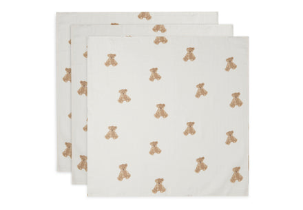 Jollein Hydrophilic Multi Cloth Small 70x70cm 3-Pack | Teddy Bear