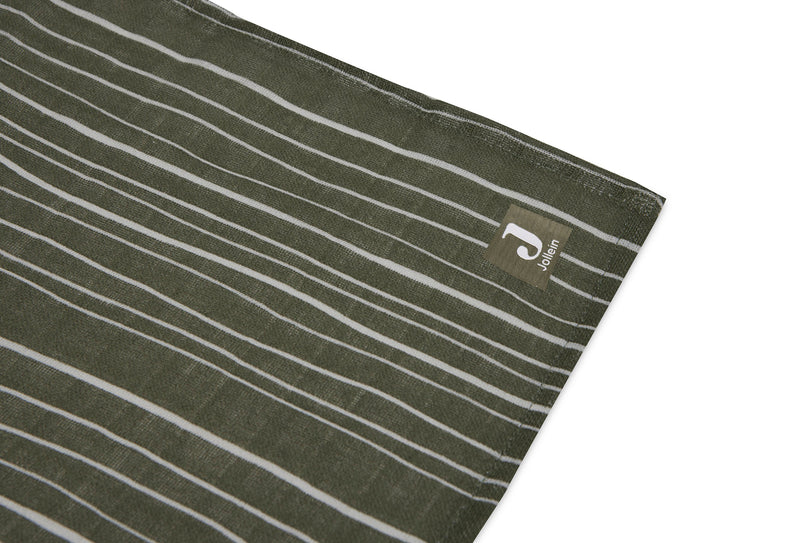 Jollein Hydrophilic Cloths 115x115cm | Stripe Leaf Green