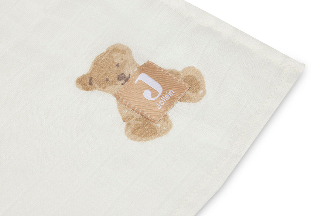 Jollein Hydrophilic Cloths 115x115cm 2-Pack | Teddy Bear