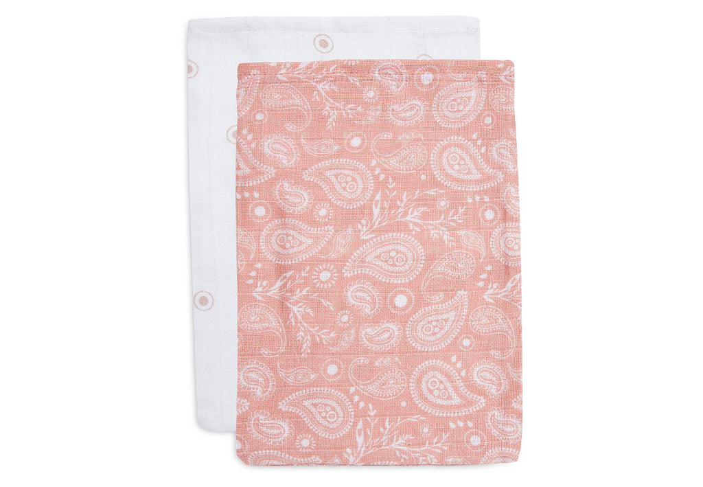 Jollein Set 3 Hydrophilic Wash Cloths | Paisley & Halo Rosewood