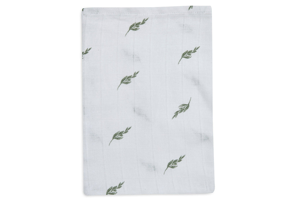 Jollein Set 2 Hydrophilic Wash Cloths | Stripe & Olive Leaf Green