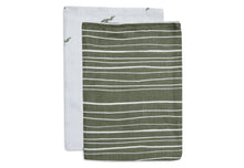 Jollein Set 2 Hydrophilic Wash Cloths | Stripe & Olive Leaf Green