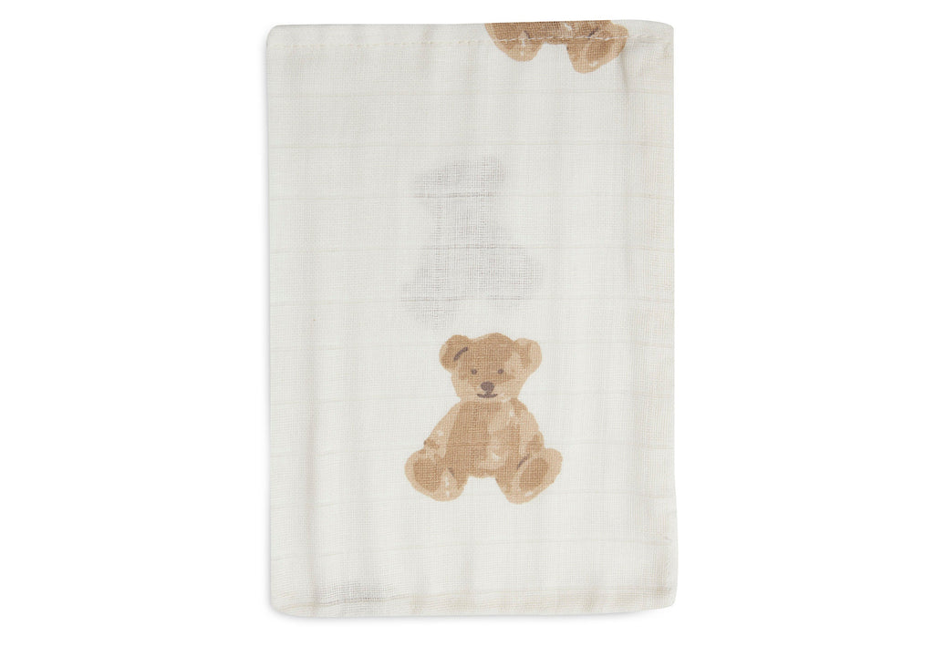 Jollein Set 3 Hydrophilic Wash Cloths | Teddy Bear