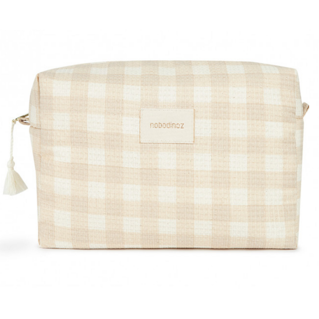 Nobodinoz Vanity Case toilet bag Diva Waterproof | Ivory Checks