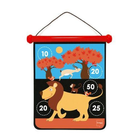 Scratch magnetic double sided darts board | Safari