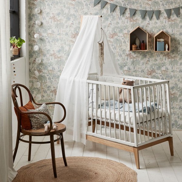 Leander Canopy Mosquito Linea Babybed | White