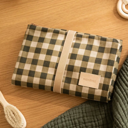 Nobodinoz Waterproof Changing Pad 68x50cm | Green Checks