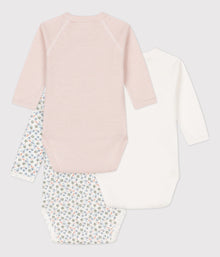 Petit Bateau Set 3 Rompers With Long Sleeve | Flowers