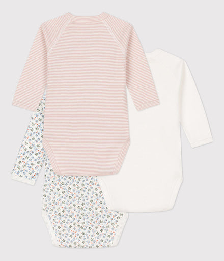 Petit Bateau Set 3 Rompers With Long Sleeve | Flowers