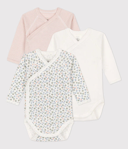 Petit Bateau Set 3 Rompers With Long Sleeve | Flowers