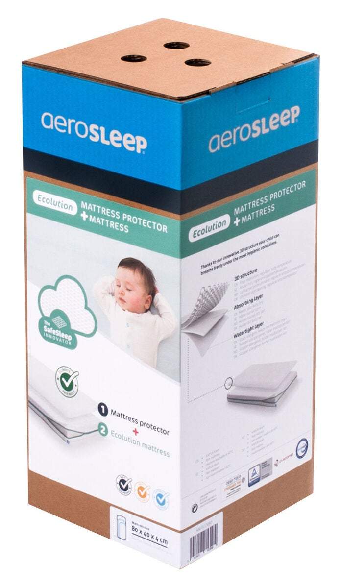 Aerosleep Safe Pack Evolution mattress + mattress protector 90x40cm