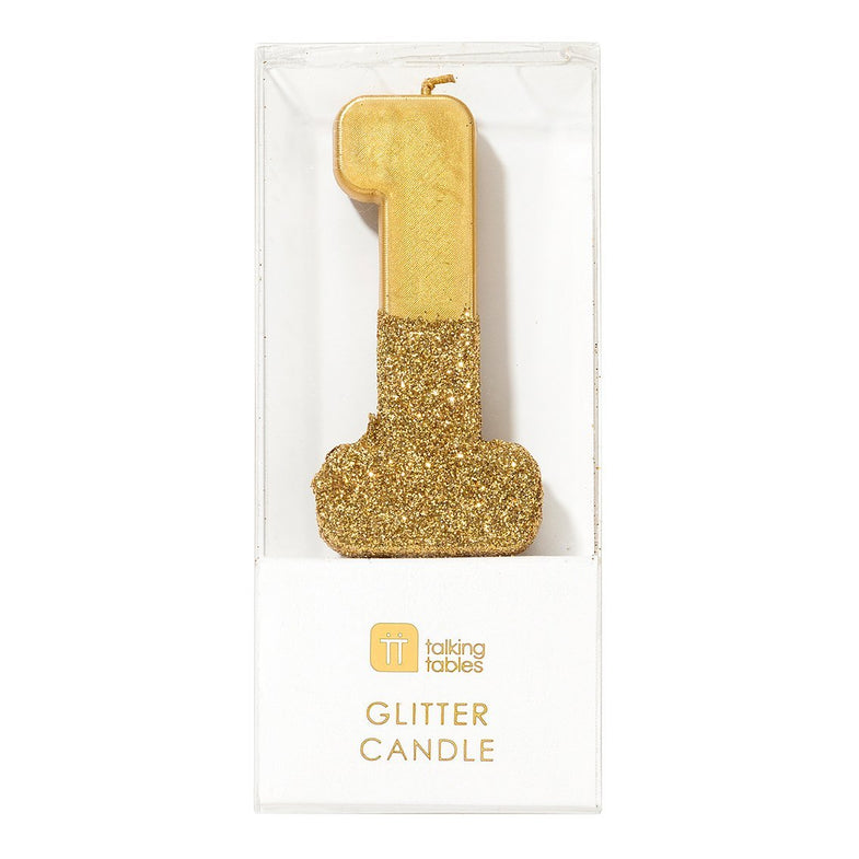 Talking Tables Golden Glitter Candle | Gold 1