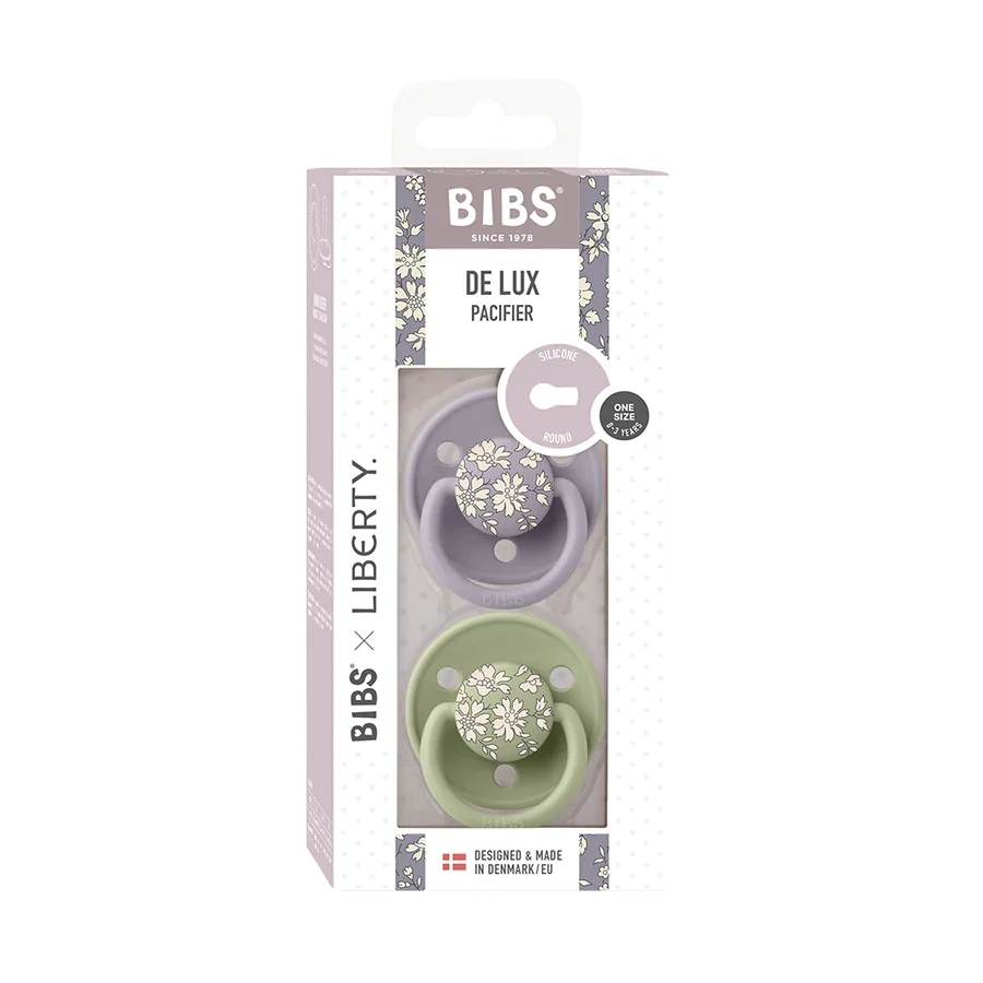 Bibs Deluxe pacifier around silicone 2 pack | Sage mix