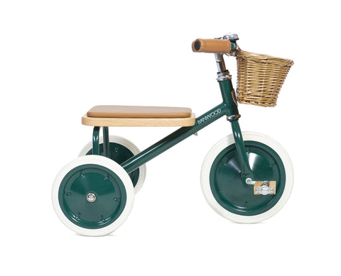 Banwood trike tricycle With pushing and basket | Green