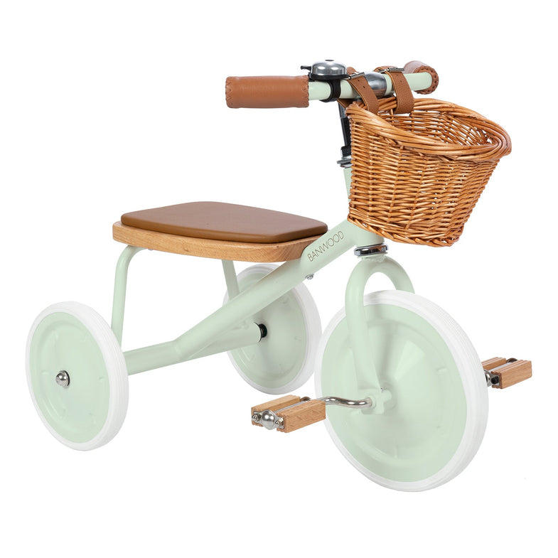 Banwood Trike tricycle With push position and basket | Pale mint