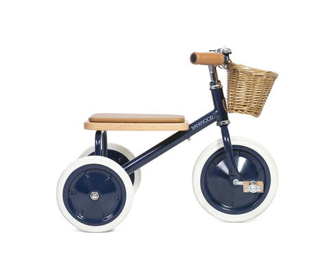 Banwood trike tricycle With pushing and basket | Navy