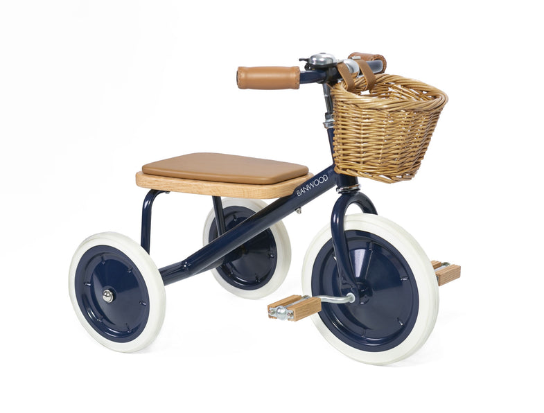 Banwood trike tricycle With pushing and basket | Navy