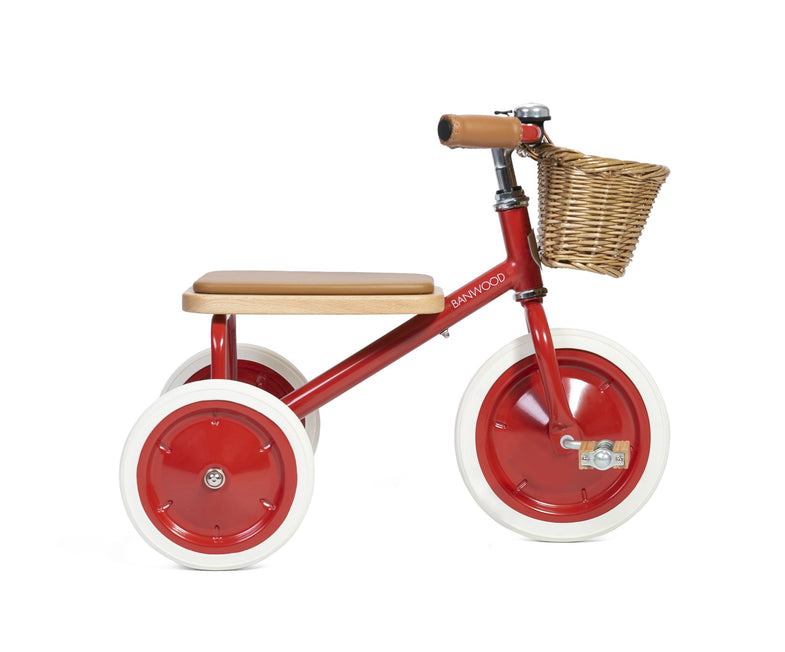 Banwood trike tricycle With pushing and basket | Red
