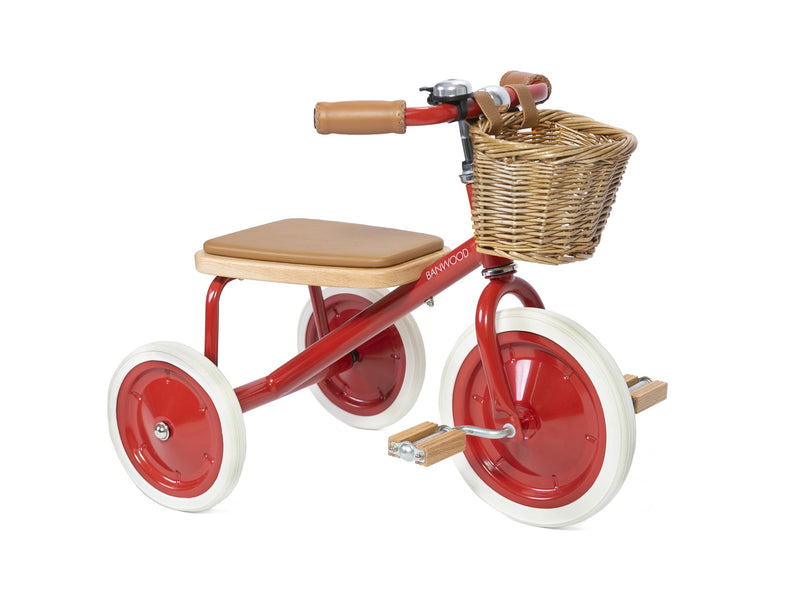 Banwood trike tricycle With pushing and basket | Red