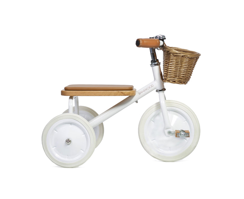 Banwood trike tricycle With pushing and basket | White