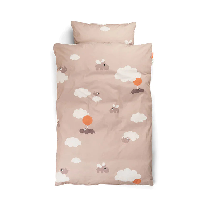 Done by Deer Bedset 100x140cm | Happy Clouds Powder