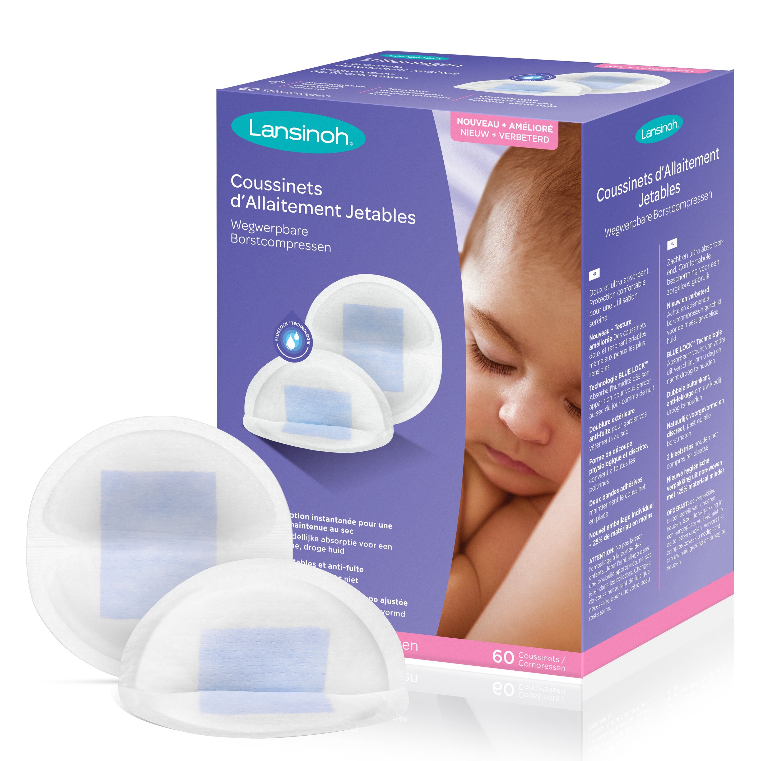 Lansinoh disposable breast compresses 60pcs