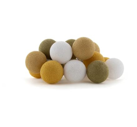 Cotton Ball Lights Light garland 20 pieces | Olive