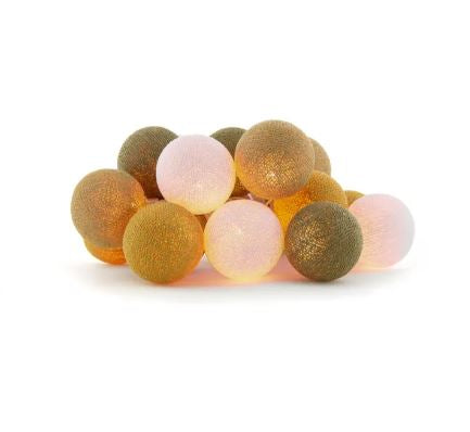 Cotton Ball Lights Light garland 20 pieces | Olive