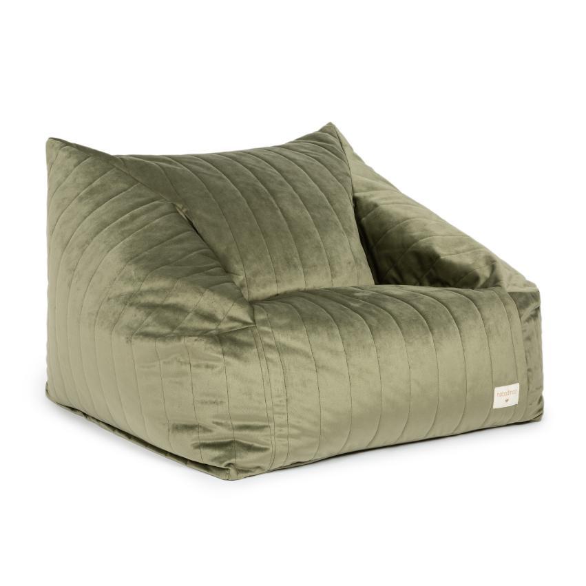 Nobodinoz Chelsea Velvet Beanbag | Olive Green