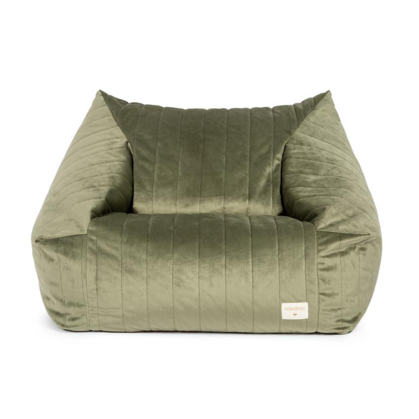 Nobodinoz Chelsea Velvet Beanbag | Olive Green