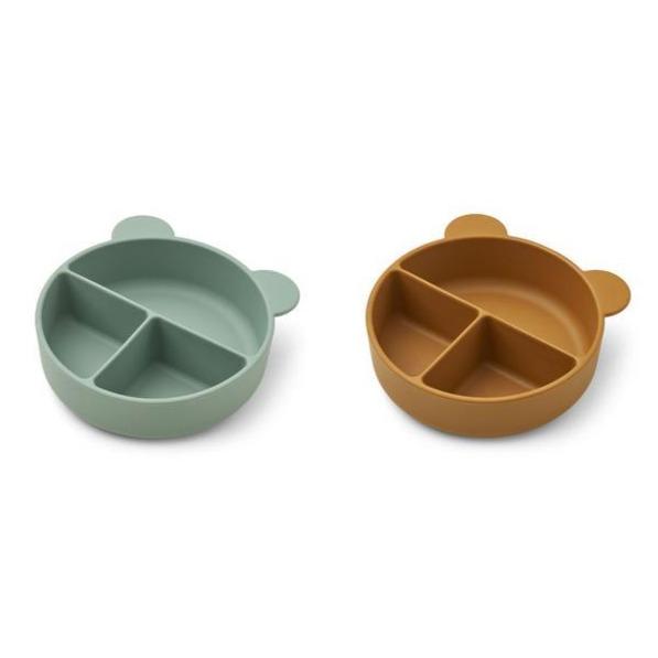 Liewood Connie Divider Bowl 2-Pack | Peppermint / Golden Caramel Mix