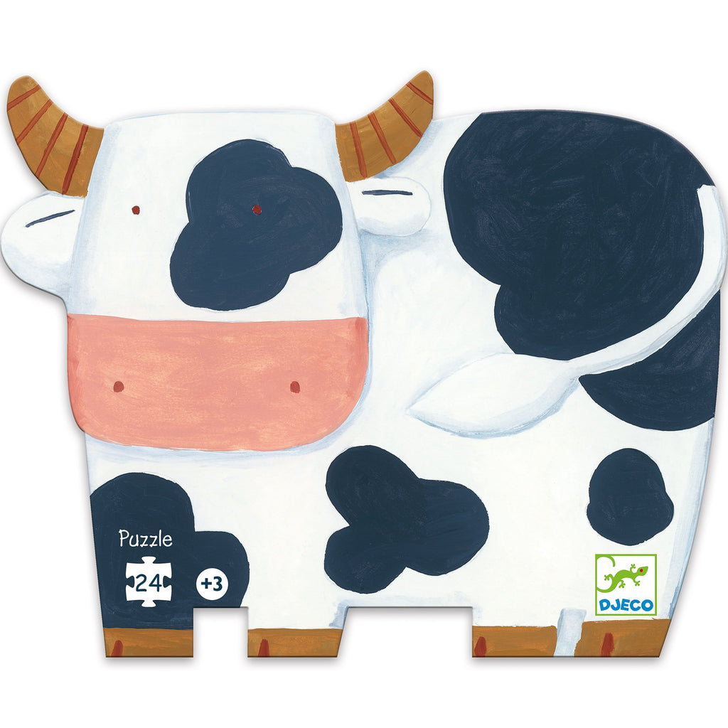 Djeco Silhouette Puzzle 24 Pieces | Cows on the farm