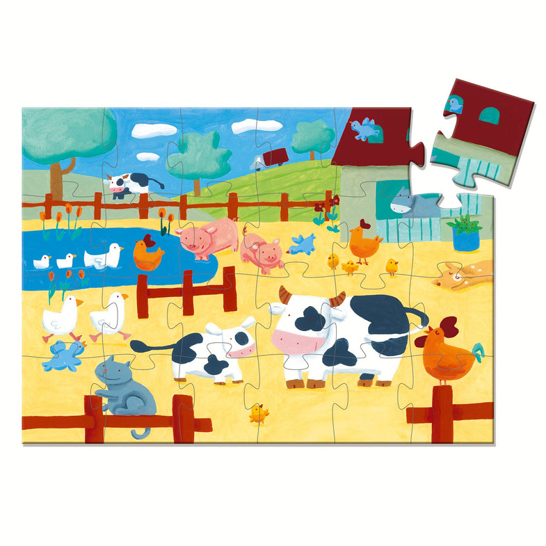 Djeco Silhouette Puzzle 24 Pieces | Cows on the farm