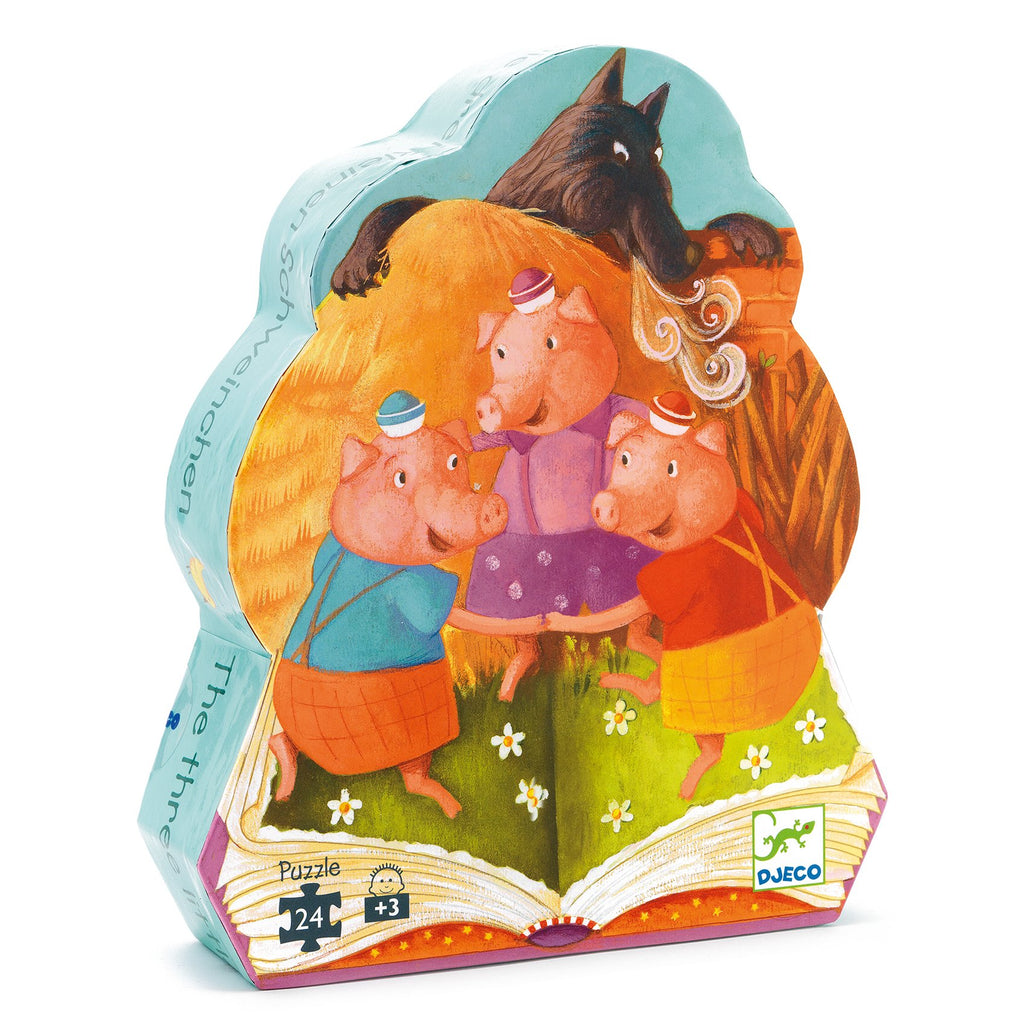 Djeco Silhouette Puzzle 24 Pieces | 3 small piglets