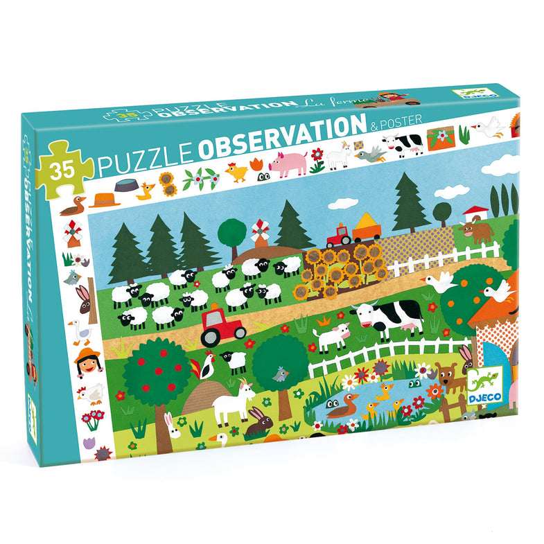 Djeco observation puzzle 35 pieces | The farm