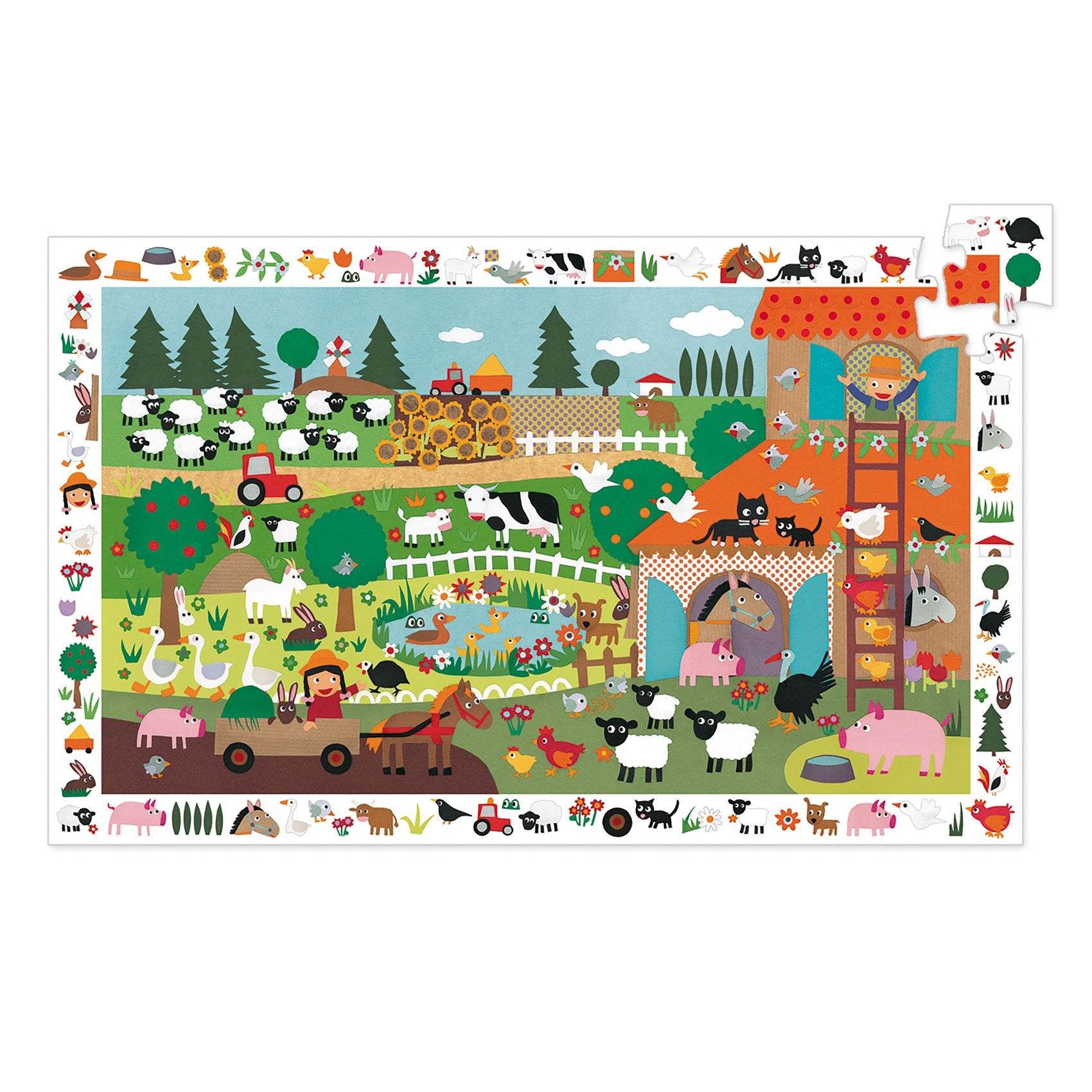 Djeco observation puzzle 35 pieces | The farm