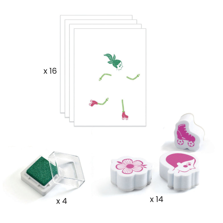 Djeco stamp set | Flower girls