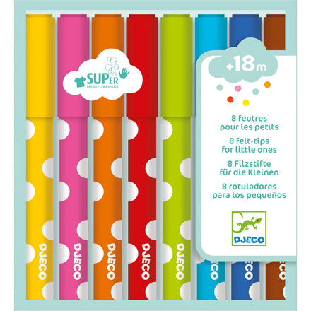 Djeco set of 8 washable felt pens Pastels