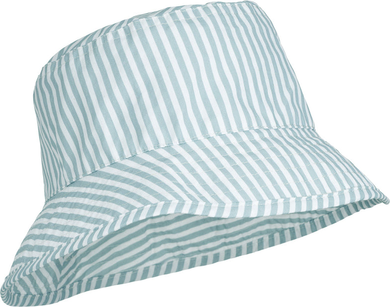 Liewood Damon Sun Hat Bucket Hat | Stripe Sea Blue /White