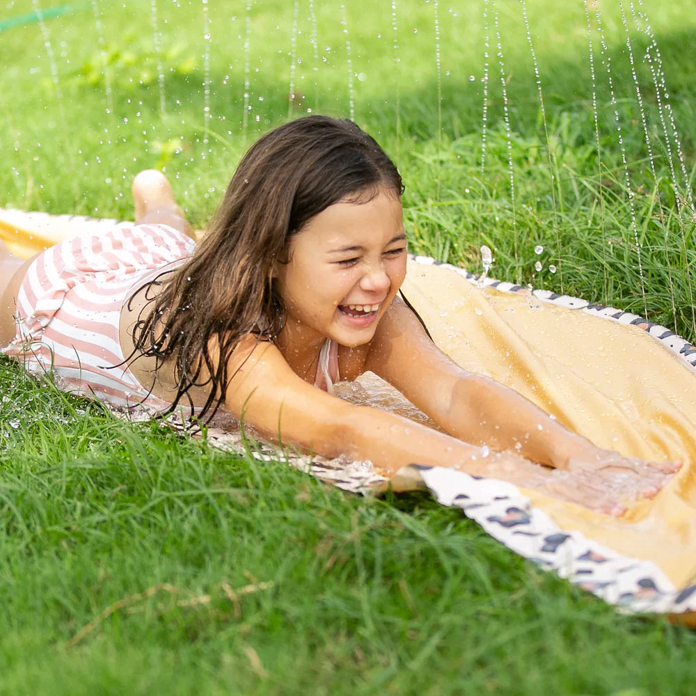 Swim Essentials water slide inflatable | Beige leopard print