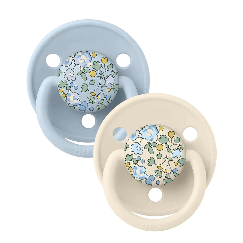 Bibs Deluxe pacifier around silicone 2 pack | Eloise - Baby Blue Mix