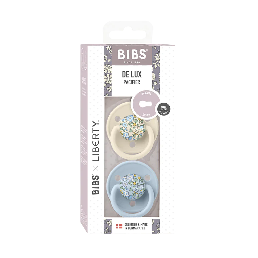 Bibs Deluxe pacifier around silicone 2 pack | Eloise - Baby Blue Mix