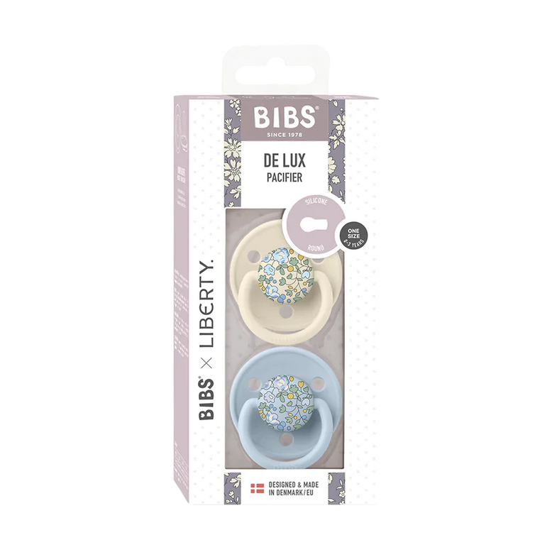 Bibs Deluxe pacifier around silicone 2 pack | Eloise - Baby Blue Mix