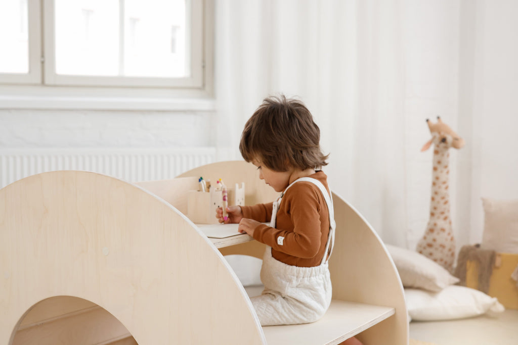 Fitwood Montessori Bookshelf | Beech wood White