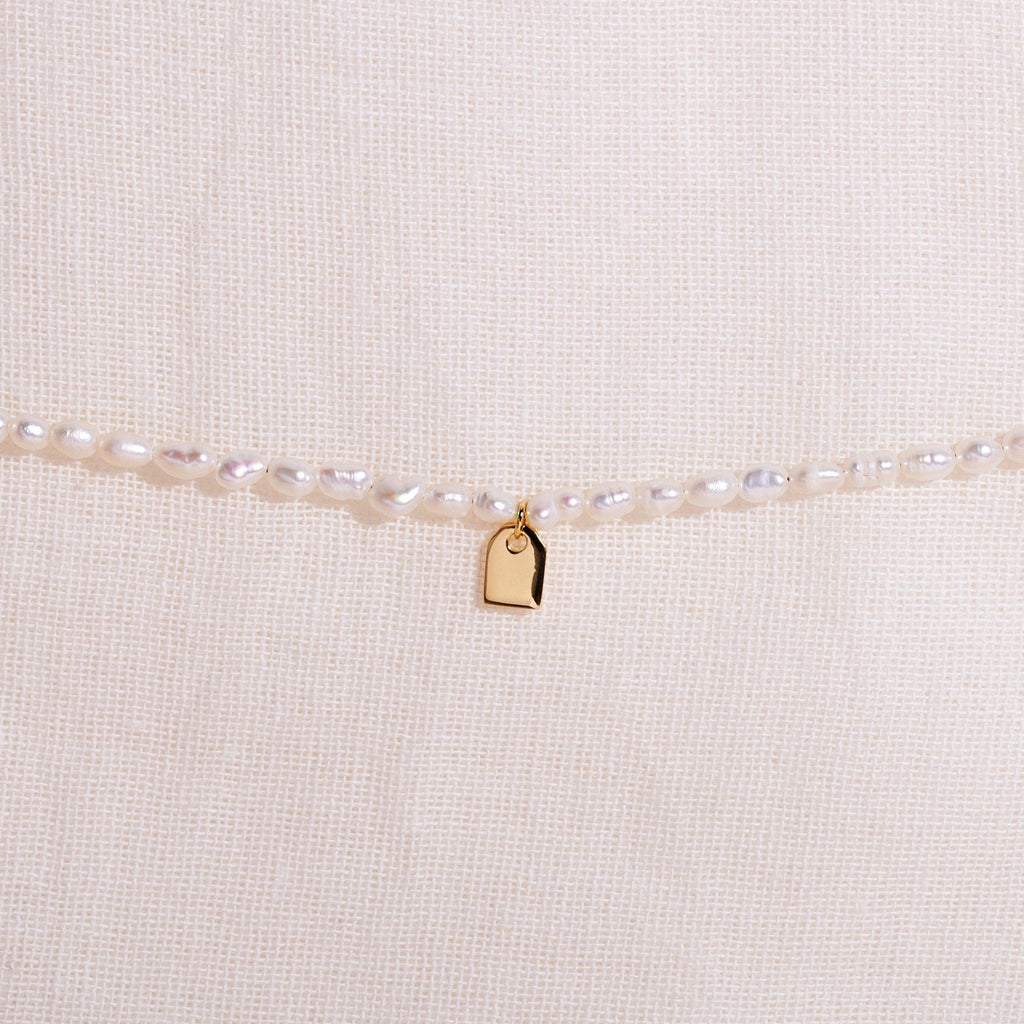 Galore Personalized Bracelet Pearl & Tag | Gold Baby