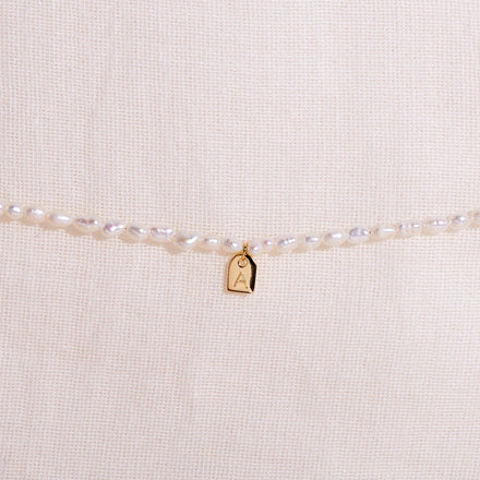 Galore Personalized Bracelet Pearl & Tag | Gold Baby