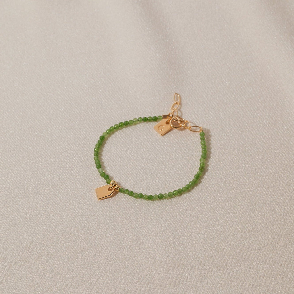 Galore Bracelet Birthstone May Chrysoprase & Tag | Gold